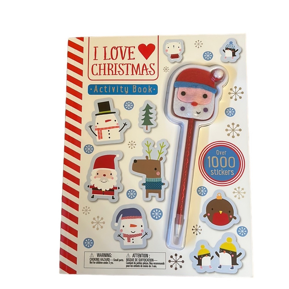 NWOT I Love Christmas Activity Book: Santa, Reindeer, Snowman, Stickers, Cards